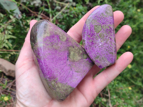 Polished Stichtite Standing Free Forms x 4 From Barberton, South Africa - Toprock Gemstones and Minerals 