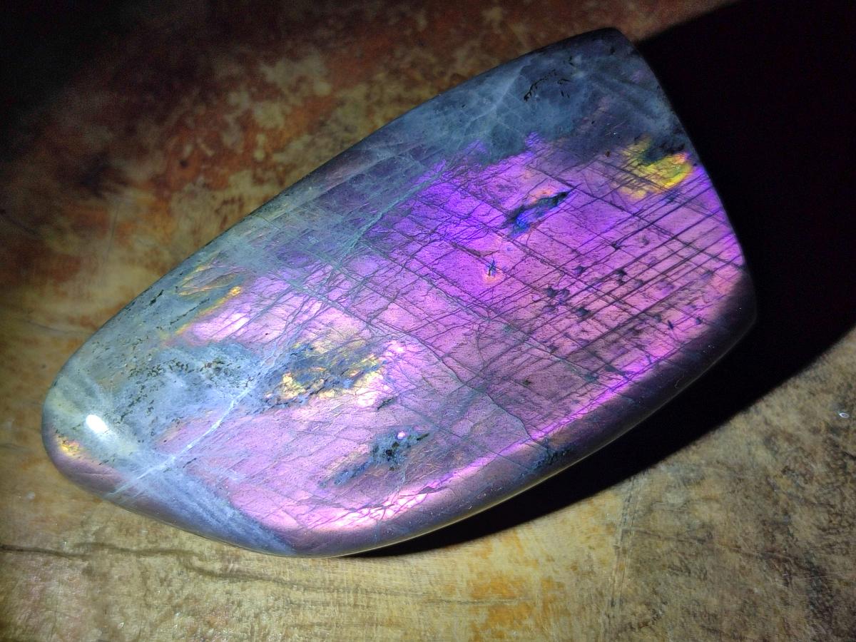Polished Rare Purple Sunset Flash Labradorite Standing Free Forms x 6 From Madagascar - Toprock Gemstones and Minerals 