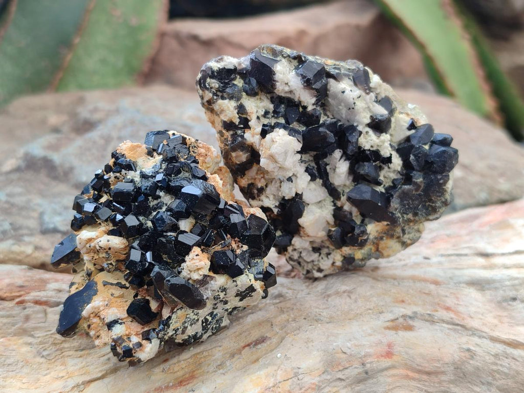 Natural Schorl Black Tourmaline Specimens with Inclusions x 12 From Erongo, Namibia - Toprock Gemstones and Minerals 
