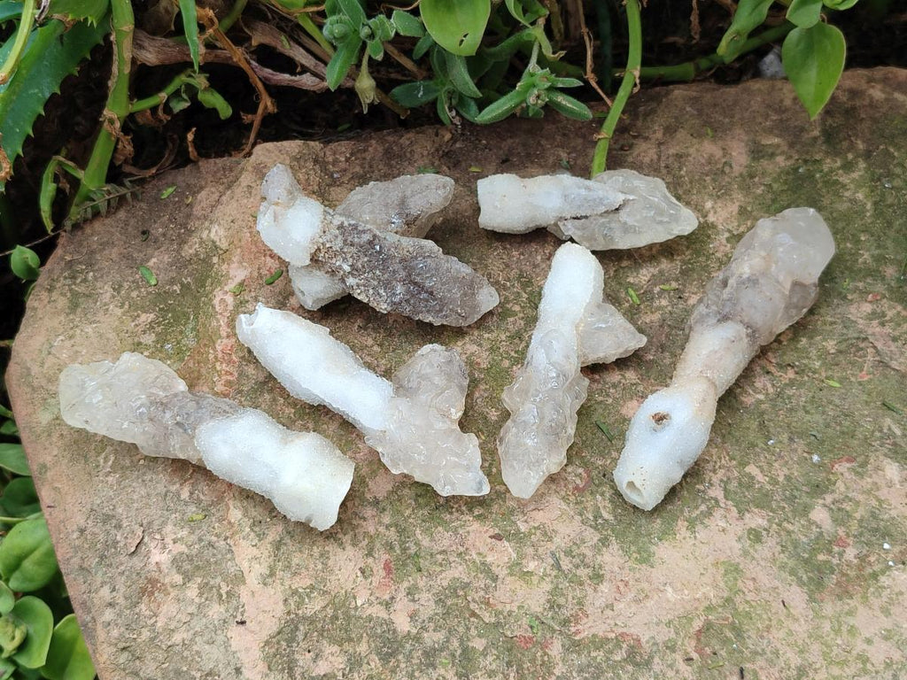 Natural Drusy Quartz Coated Spearhead Calcite Crystals x 39 From Albert's Mountain, Lesotho - Toprock Gemstones and Minerals 