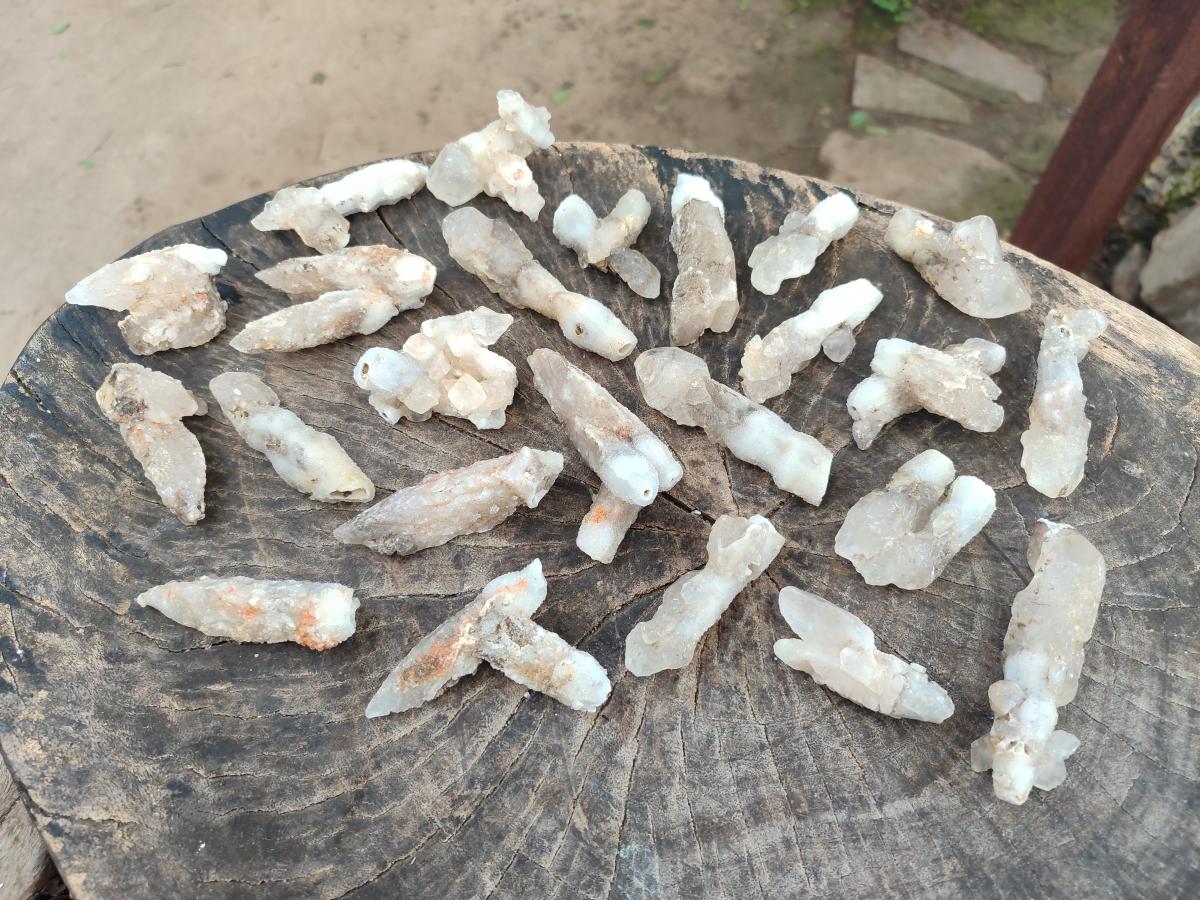 Natural Drusy Quartz Coated Spearhead Calcite Crystals x 39 From Albert's Mountain, Lesotho - Toprock Gemstones and Minerals 