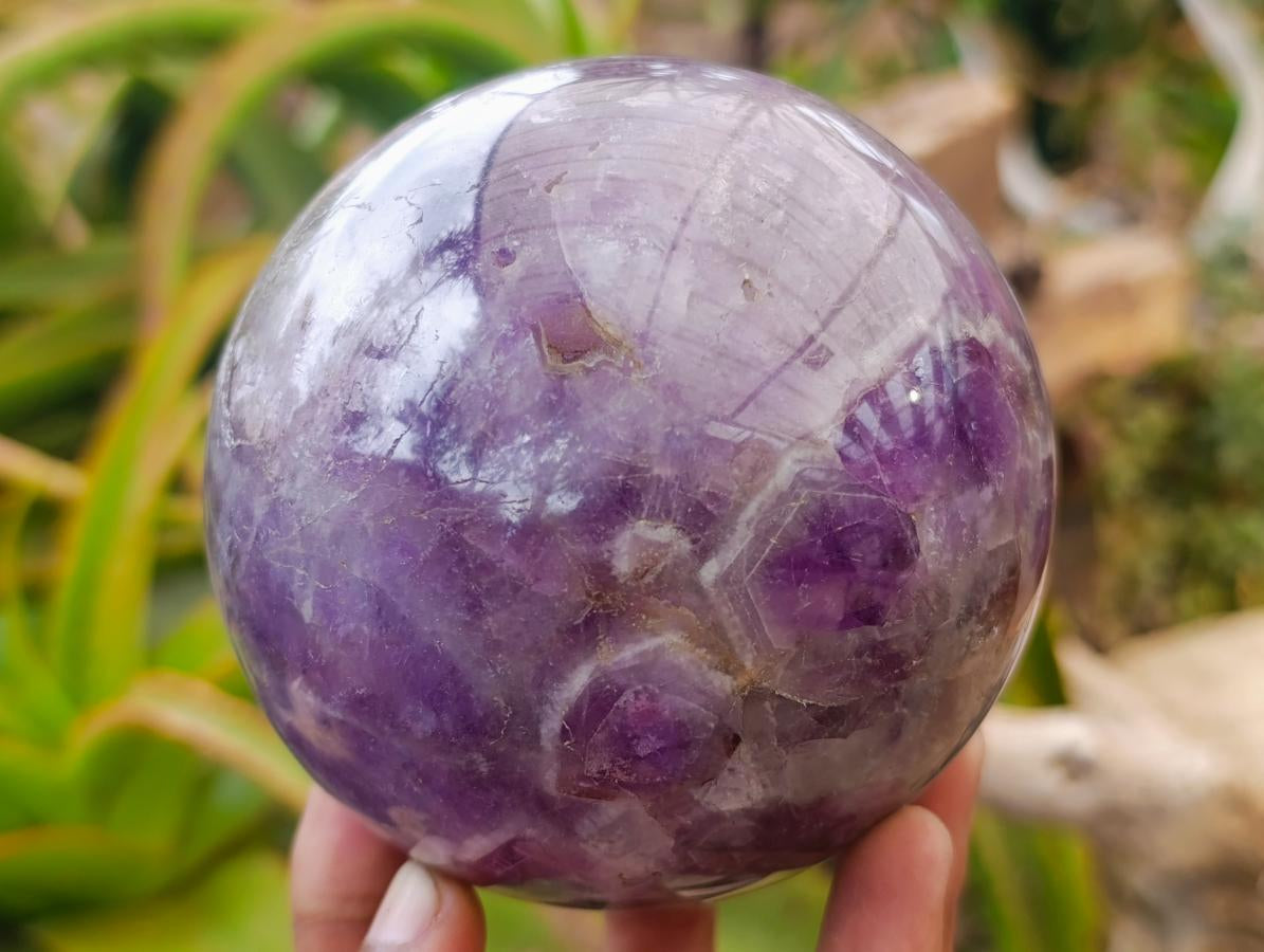 Polished Large Chevron Amethyst Sphere x 1 From Madagascar - Toprock Gemstones and Minerals 