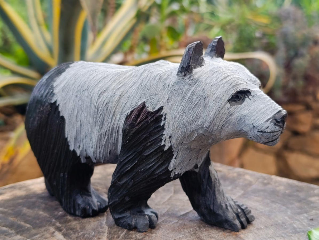 Handmade Large Panda Soapstone Carving x 1 From Zimbabwe - Toprock Gemstones and Minerals 