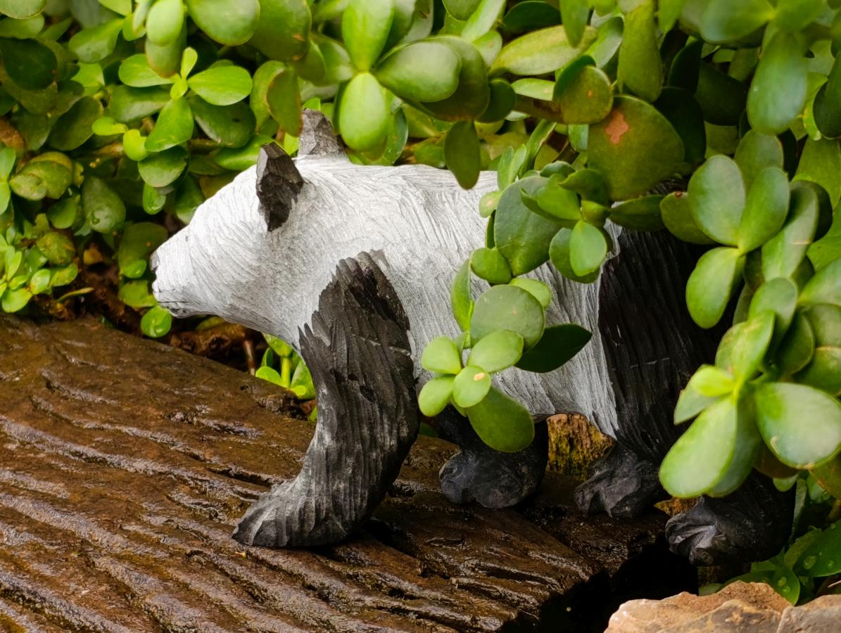 Handmade Large Panda Soapstone Carving x 1 From Zimbabwe - Toprock Gemstones and Minerals 