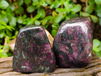 Polished Ruby Corundum In Chrome Verdite Standing Free Forms x 3 From Mutoko, Zimbabwe - Toprock Gemstones and Minerals 