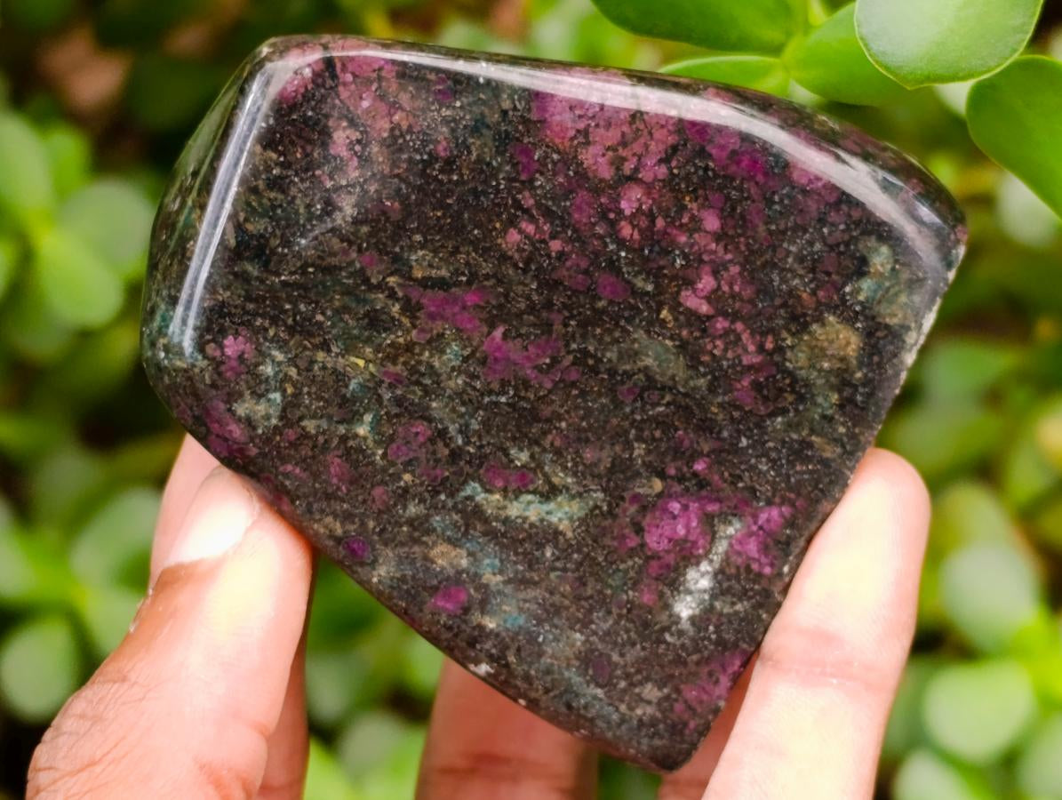 Polished Ruby Corundum In Chrome Verdite Standing Free Forms x 3 From Mutoko, Zimbabwe - Toprock Gemstones and Minerals 