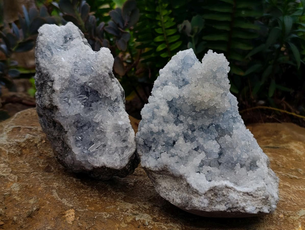 Natural Blue Celestite Specimens x 2 From Sakoany, Madagascar - Toprock Gemstones and Minerals 