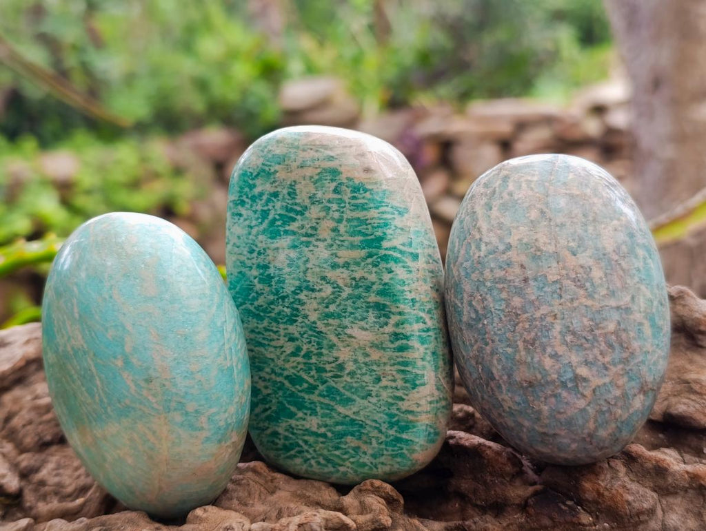Polished Amazonite Free Forms x 9 From Zimbabwe - Toprock Gemstones and Minerals 