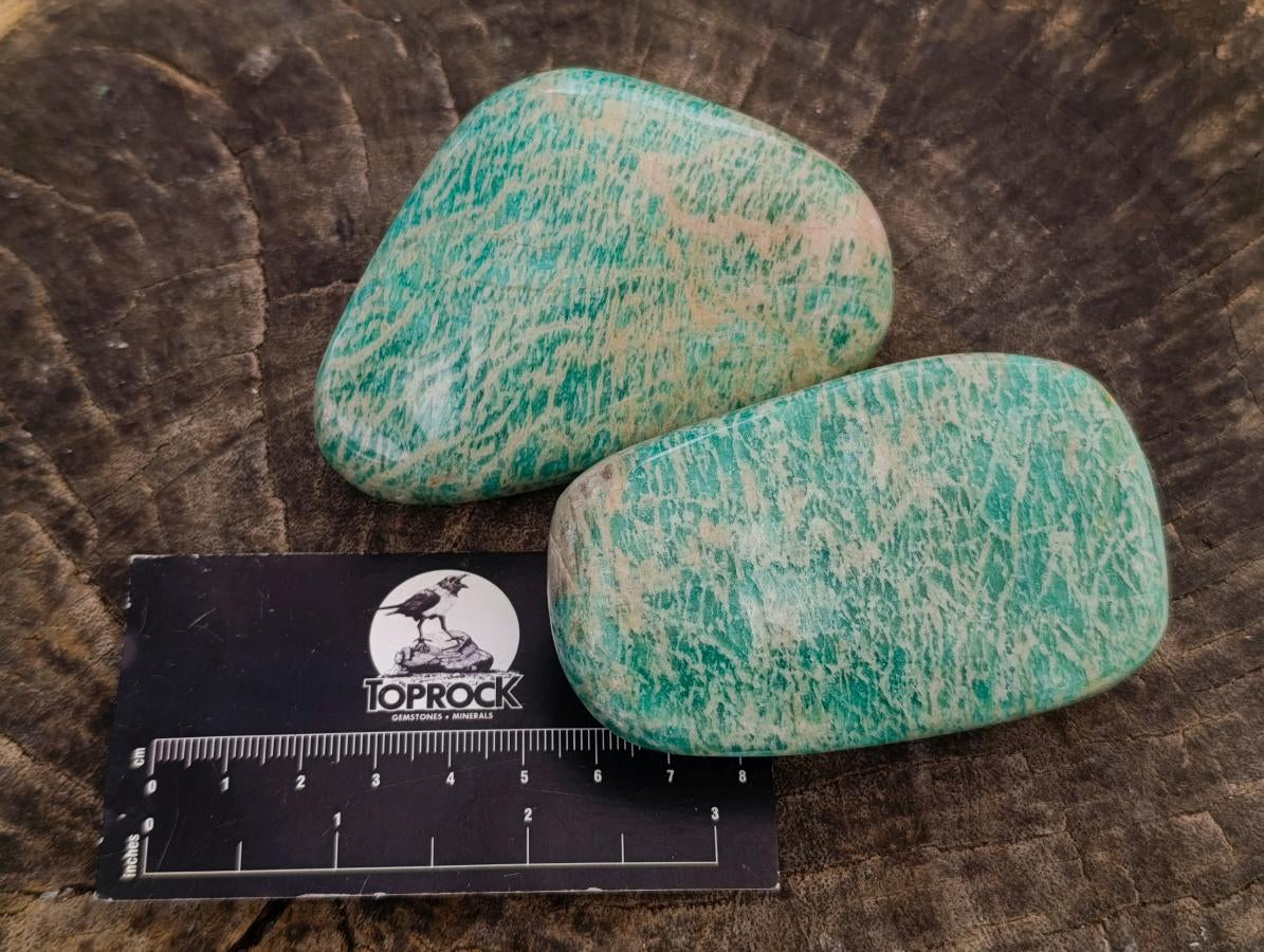 Polished Amazonite Free Forms x 9 From Zimbabwe - Toprock Gemstones and Minerals 