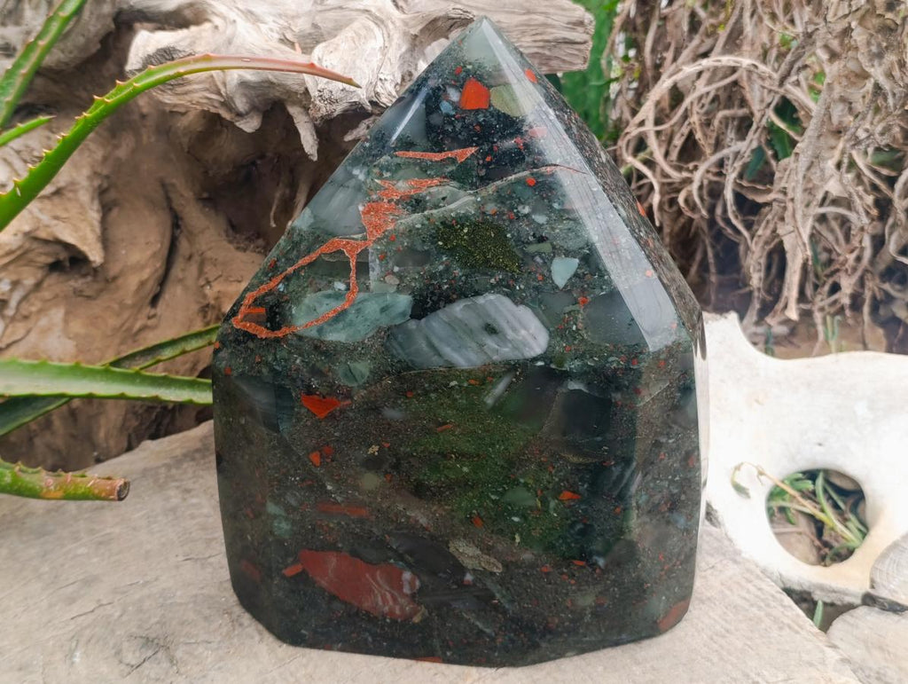 Polished XL Bloodstone Display Crystal x 1 From Swaziland - Toprock Gemstones and Minerals 
