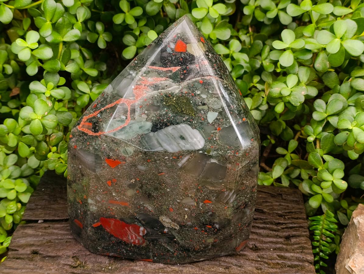 Polished XL Bloodstone Display Crystal x 1 From Swaziland - Toprock Gemstones and Minerals 