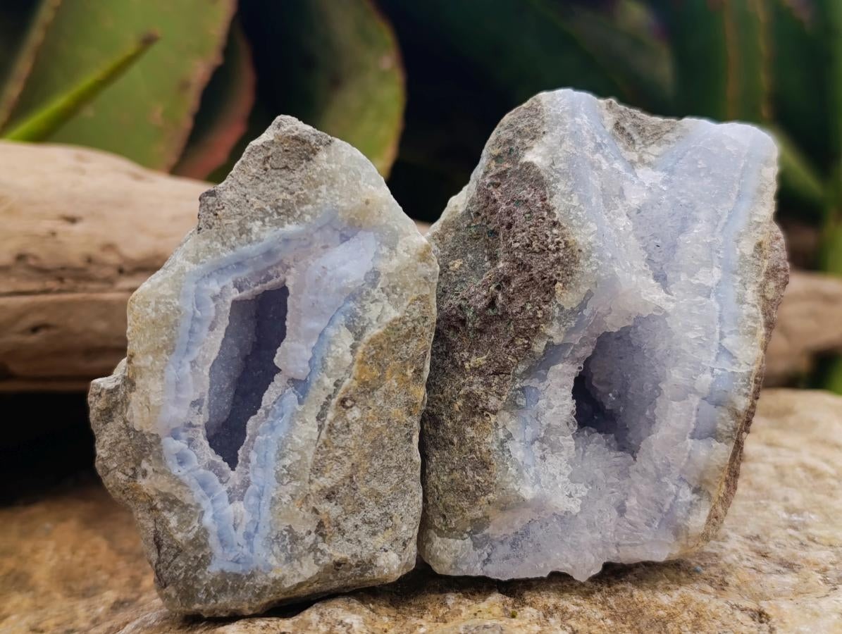 Natural Blue Lace Agate Geode Specimens x 12 From Nsanje, Malawi - Toprock Gemstones and Minerals 