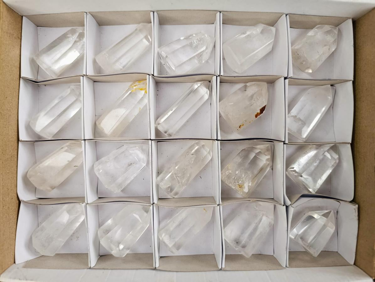 Polished Clear Quartz Display Crystals x 20 From Madagascar - Toprock Gemstones and Minerals 