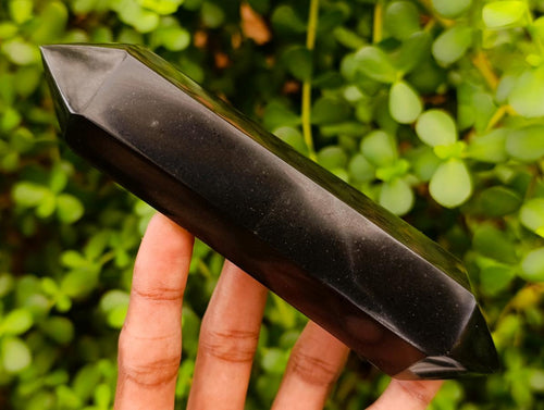 Polished Double Terminated Black Basalt Crystals x 6 From Madagascar - Toprock Gemstones and Minerals 