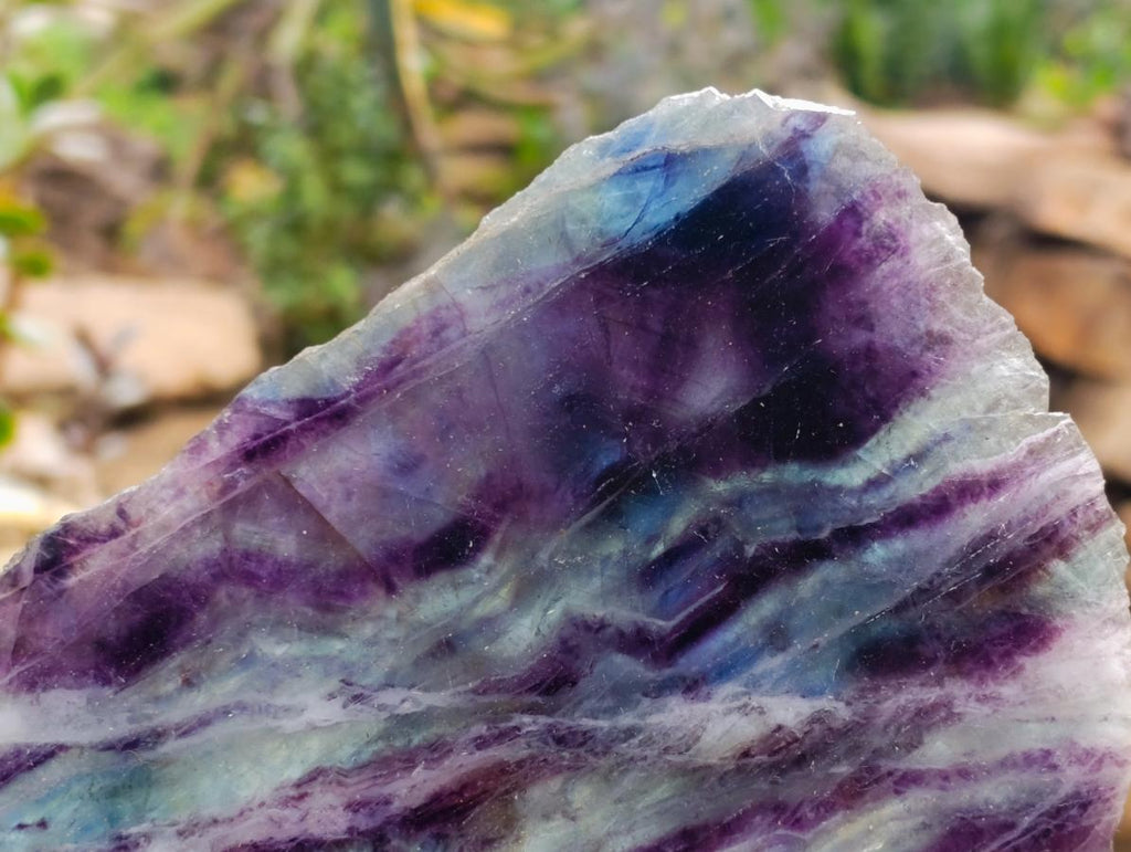 Polished Watermelon Fluorite Slices x 2 From Uis, Namibia - Toprock Gemstones and Minerals 