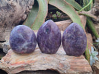 Polished Lepidolite Standing Free Forms x 3 From Ambatondrazaka, Madagascar - Toprock Gemstones and Minerals 