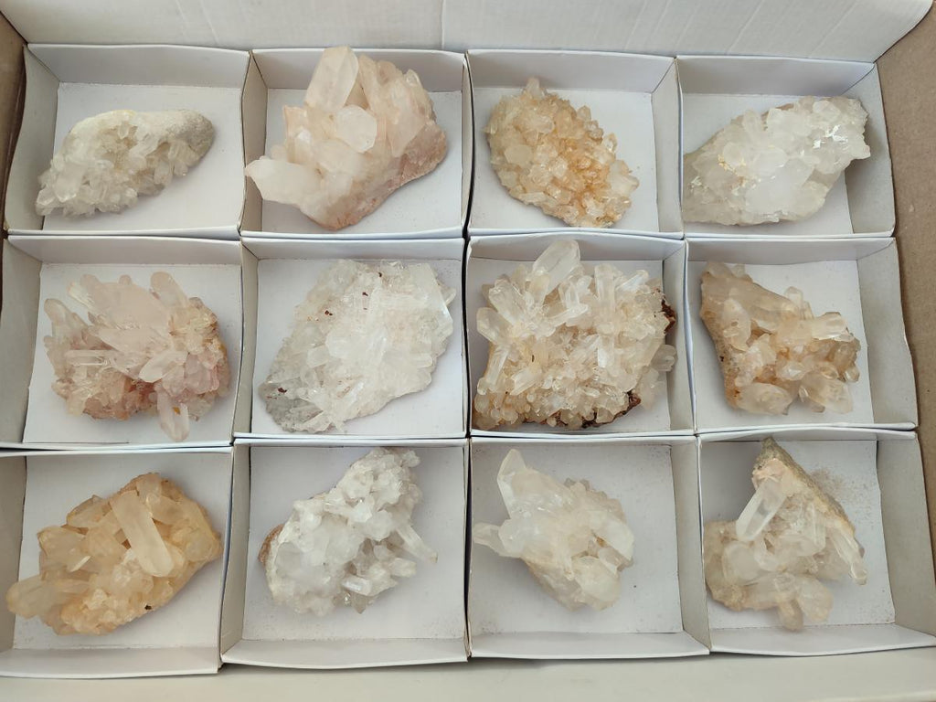 Natural Madagascar Quartz Clusters x 12 From Madagascar - Toprock Gemstones and Minerals 
