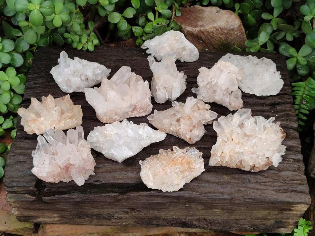 Natural Madagascar Quartz Clusters x 12 From Madagascar - Toprock Gemstones and Minerals 
