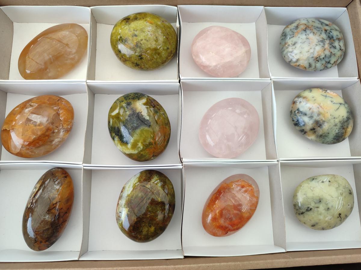 Polished Mixed Galets x 12 From Madagascar - Toprock Gemstones and Minerals 