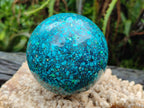 Hand Made Conglomerate Chrysocolla Sphere With Azurite And Malachite x 2 From Congo - Toprock Gemstones and Minerals 