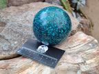 Hand Made Conglomerate Chrysocolla Sphere With Azurite And Malachite x 2 From Congo - Toprock Gemstones and Minerals 