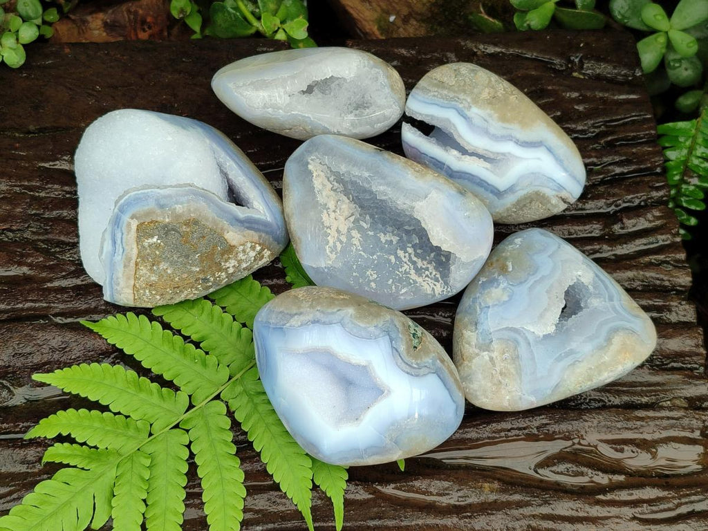 Polished Blue Lace Agate Free Forms x 6 From Nsanje, Malawi - Toprock Gemstones and Minerals 