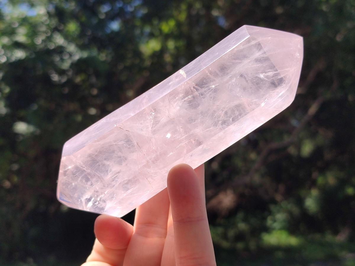 Polished Double Terminated Gemmy Rose Quartz Crystals x 6 From Madagascar - Toprock Gemstones and Minerals 