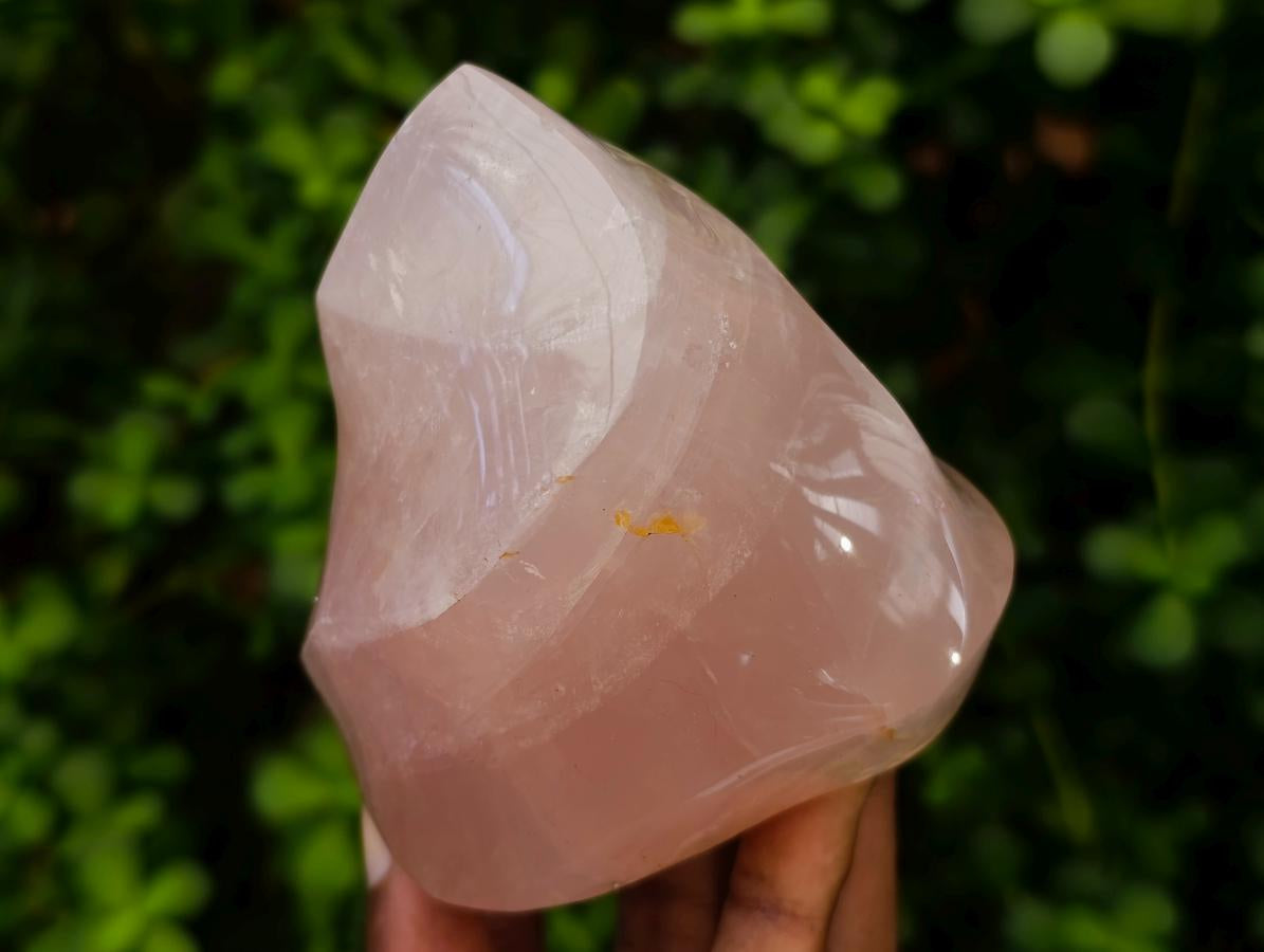 Polished Gemmy Rose Quartz Flames x 3 From Madagascar