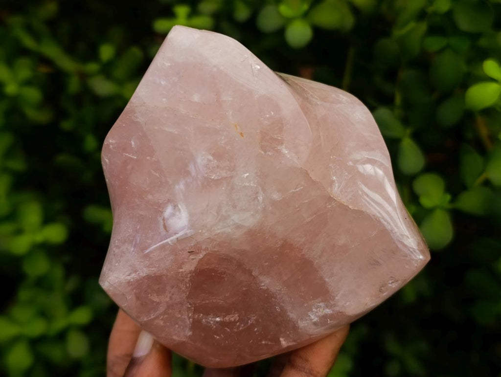 Polished Gemmy Rose Quartz Flames x 3 From Madagascar - Toprock Gemstones and Minerals 