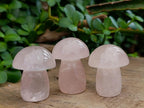 Polished Gemmy Rose Quartz Mushrooms x 20 From Madagascar - Toprock Gemstones and Minerals 