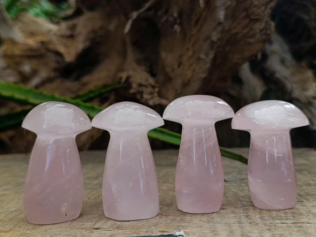Polished Gemmy Rose Quartz Mushrooms x 20 From Madagascar - Toprock Gemstones and Minerals 