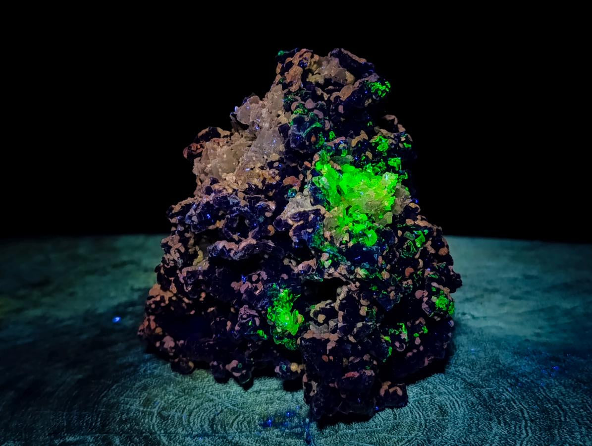 Natural Smokey Fluorite with yellow Muscovite Mica specimens x 2 From Erongo, Namibia