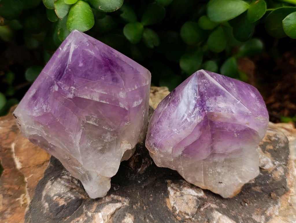 Polished Jacaranda Amethyst Crystals x 6 From Mumbwa, Zambia - Toprock Gemstones and Minerals 