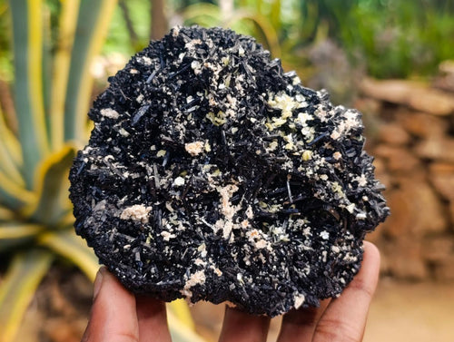 Natural Schorl Black Tourmaline Prismatic Needle Clusters x 3 From Erongo, Namibia