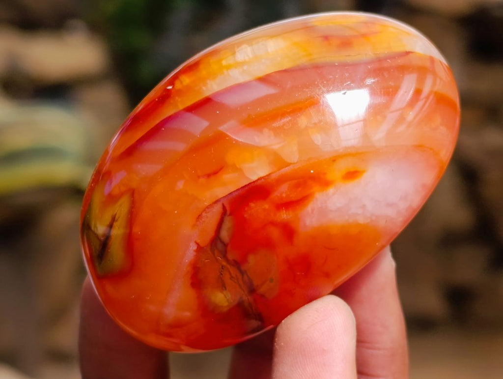 Polished Carnelian Agate Gemstone Galets x 12 From Madagascar