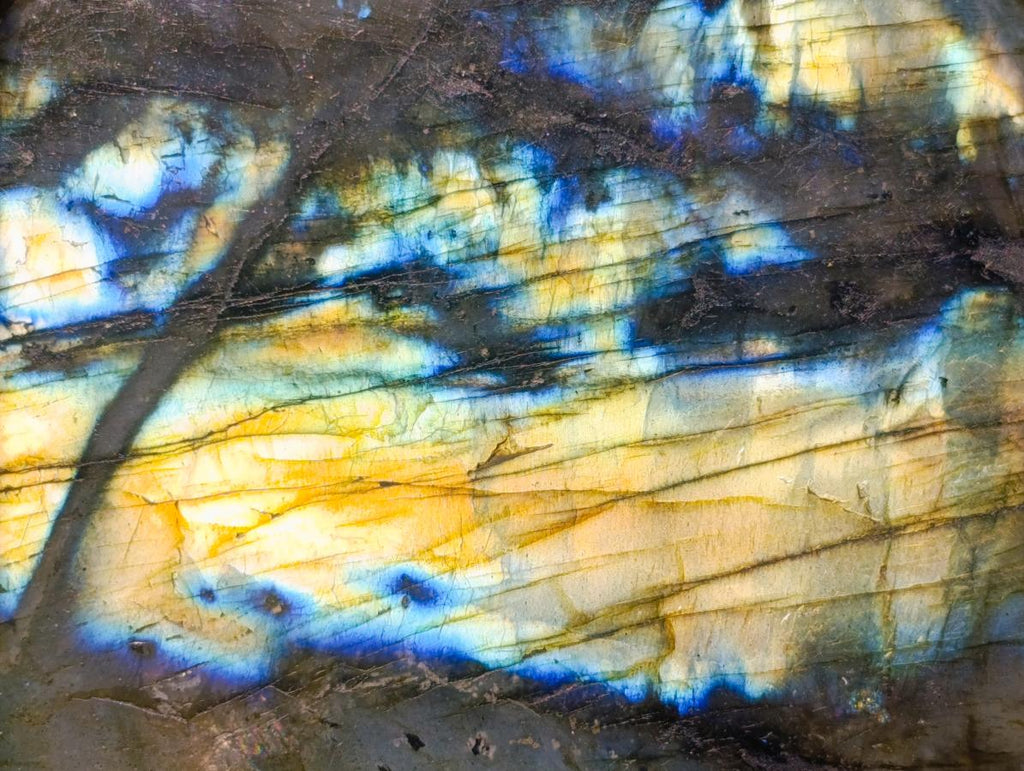 Polished Labradorite Standing Free Forms x 3 From Madagascar