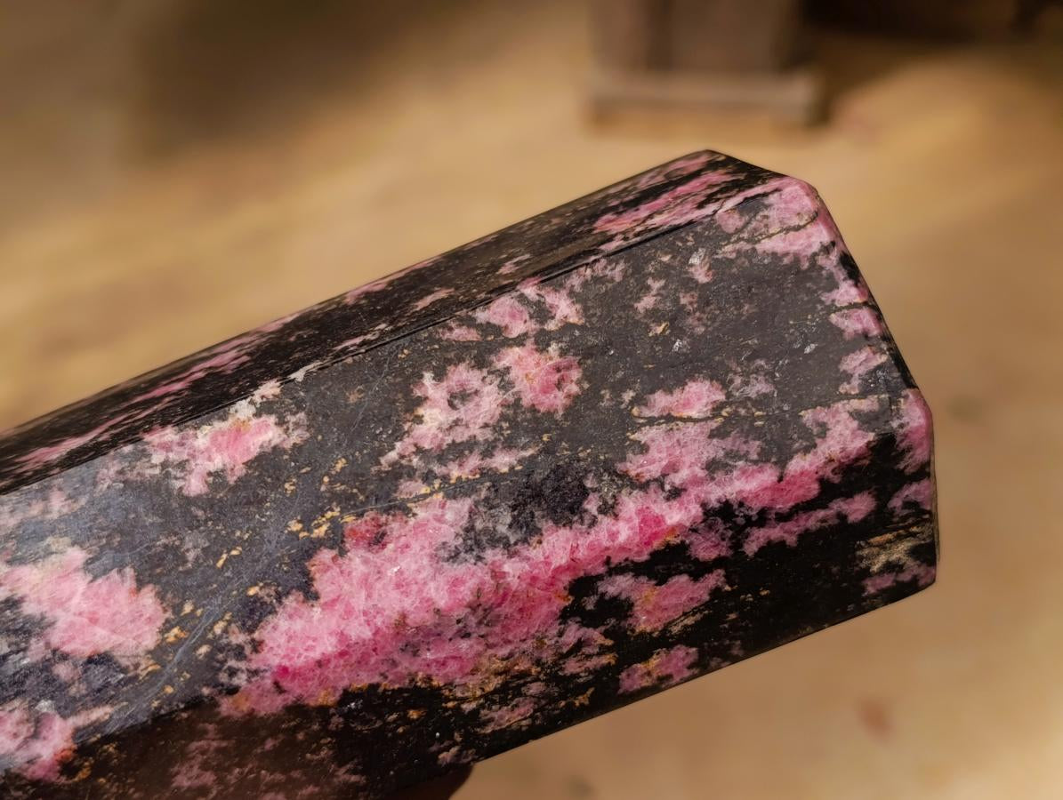 Polished Large Rhodonite Gemstone Display Crystal x 1 From Ambindavato, Madagascar - Toprock Gemstones and Minerals 