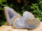 Polished On One Side Blue Lace Agate Geodes x 12 From Nsanje, Malawi - Toprock Gemstones and Minerals 