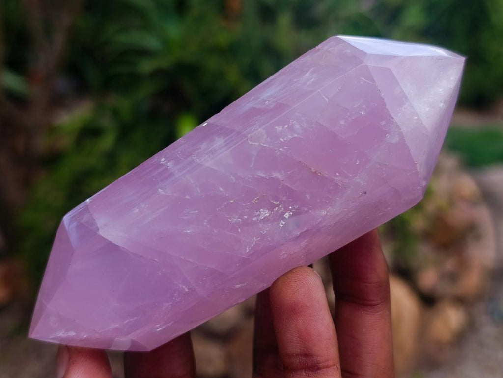Polished Double Terminated Gemmy Rose Quartz Crystals x 12 From Madagascar - Toprock Gemstones and Minerals 