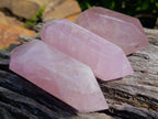 Polished Double Terminated Gemmy Rose Quartz Crystals x 12 From Madagascar - Toprock Gemstones and Minerals 