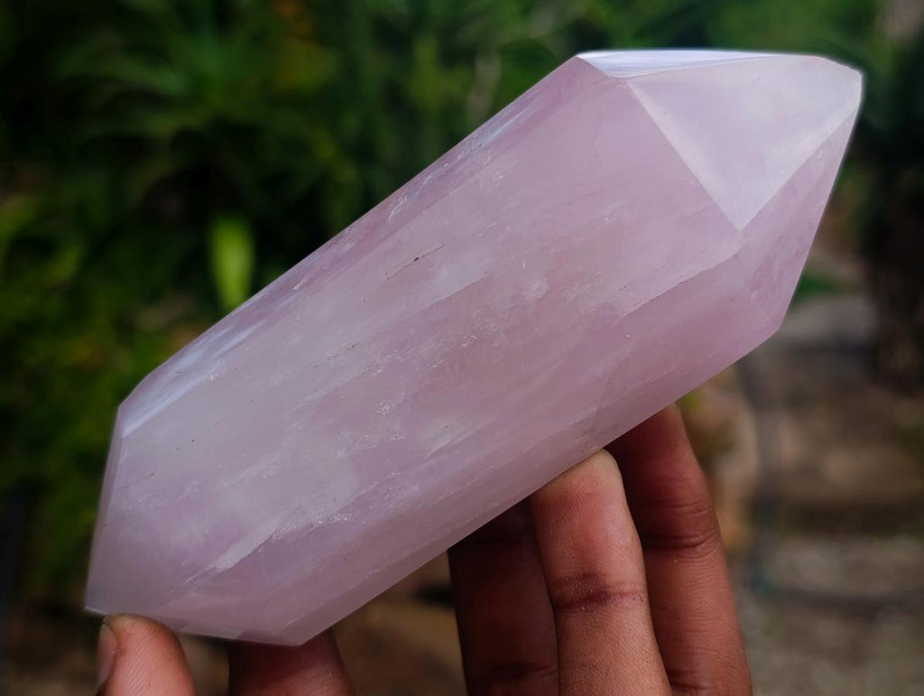 Polished Double Terminated Gemmy Rose Quartz Crystals x 12 From Madagascar - Toprock Gemstones and Minerals 