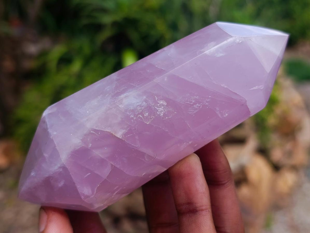 Polished Double Terminated Gemmy Rose Quartz Crystals x 12 From Madagascar - Toprock Gemstones and Minerals 