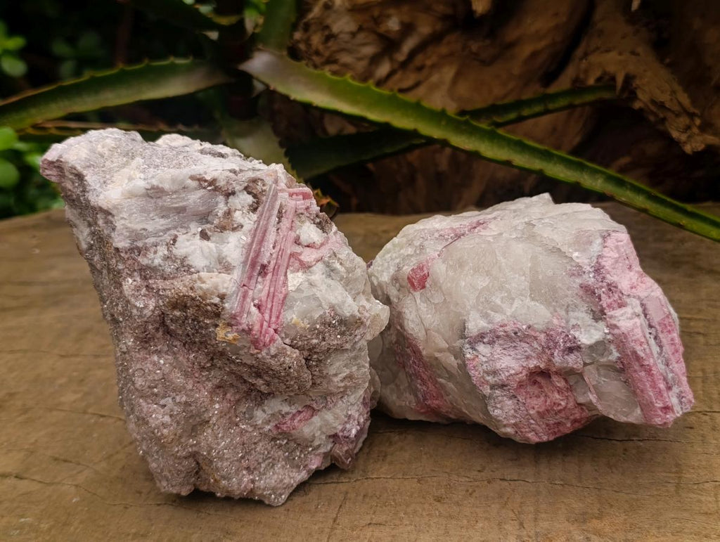 Natural Pink Rubellite Tourmaline Specimens x 2 From Karibib, Namibia - Toprock Gemstones and Minerals 