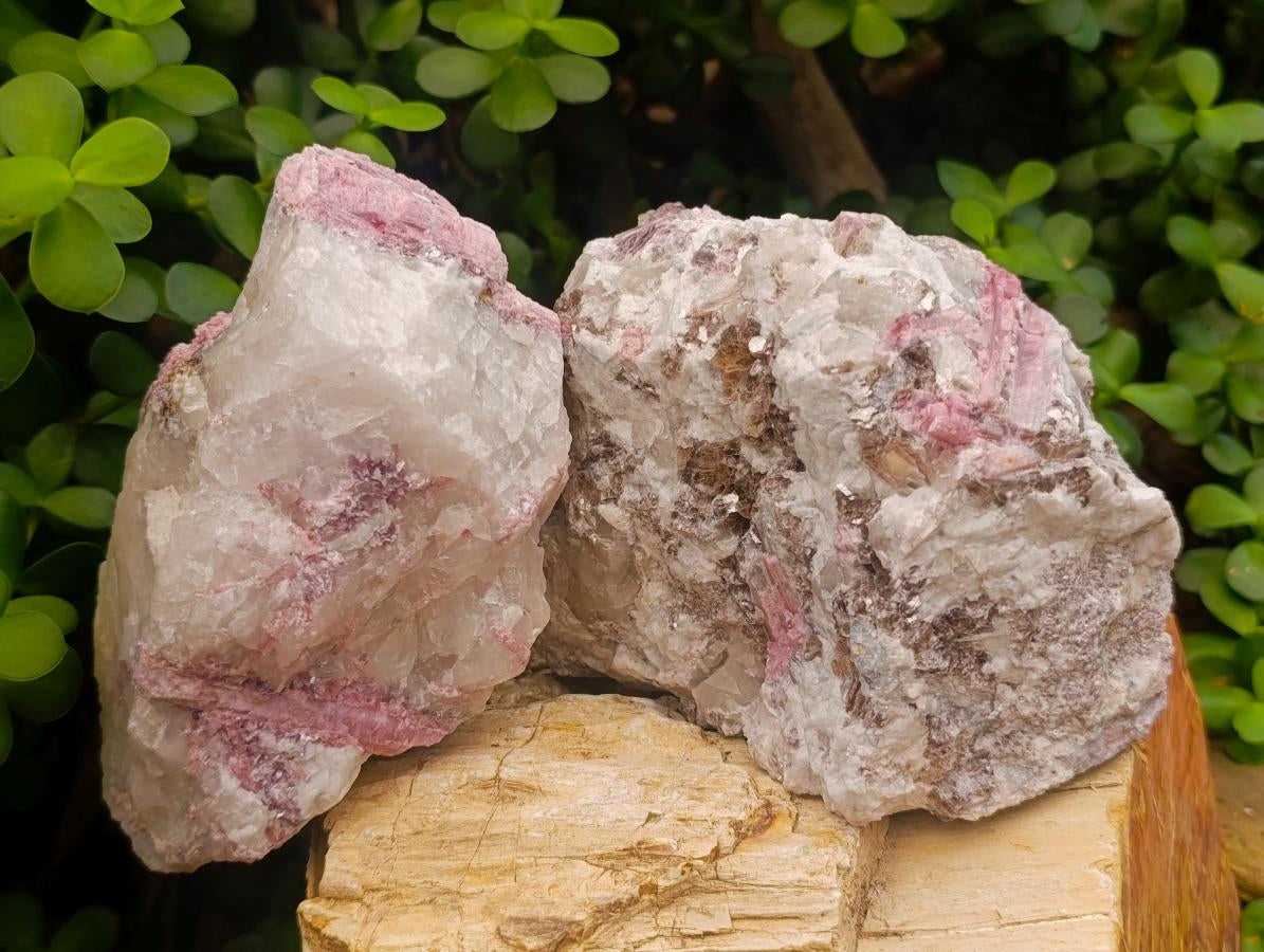 Natural Pink Rubellite Tourmaline Specimens x 2 From Karibib, Namibia - Toprock Gemstones and Minerals 