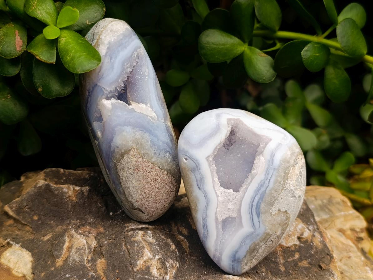 Polished Blue Lace Agate Free Forms x 6 From Nsanje, Malawi - Toprock Gemstones and Minerals 