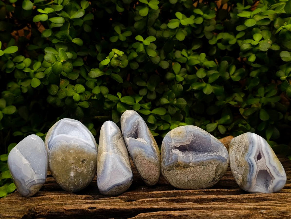 Polished Blue Lace Agate Free Forms x 6 From Nsanje, Malawi - Toprock Gemstones and Minerals 