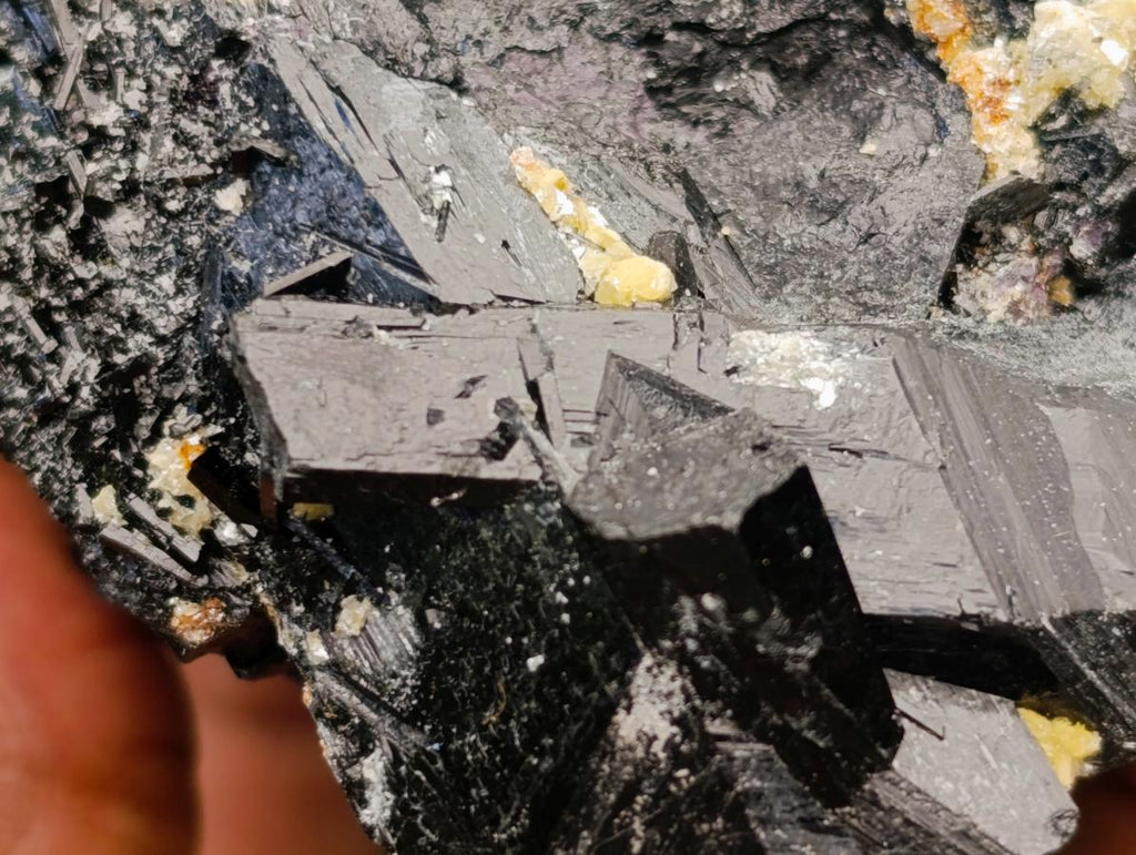 Natural Cabinet Schorl Black Tourmaline with Muscovite Crystals x 2 From Erongo, Namibia