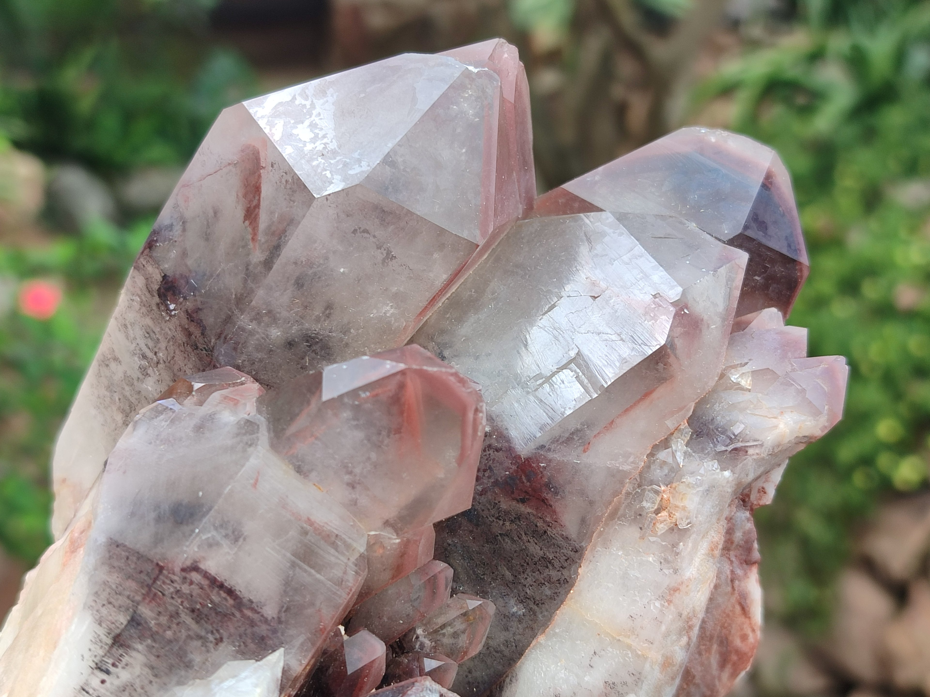 Natural Red Hematoid Quartz Crystal Clusters x 2 From Karoi, Zimbabwe - Toprock Gemstones and Minerals 