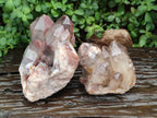 Natural Red Hematoid Quartz Crystal Clusters x 2 From Karoi, Zimbabwe - Toprock Gemstones and Minerals 