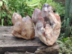 Natural Red Hematoid Quartz Crystal Clusters x 2 From Karoi, Zimbabwe - Toprock Gemstones and Minerals 
